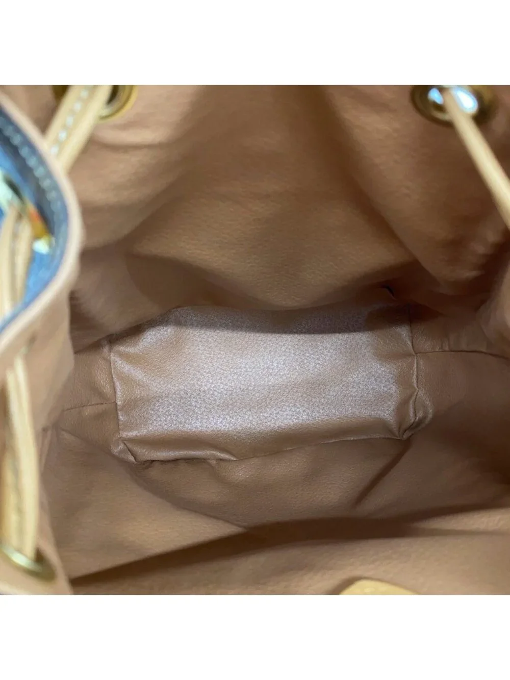 Celine Vintage Macadam Pattern Logo Ring Leather Backpack Brown